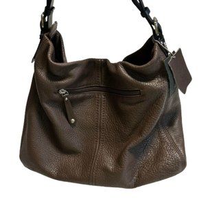 Danier Hobo Slouch Shoulder Bag | Genuine Leather | Coffee Brown